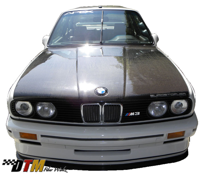 DTM Fiber Werkz BMW E30 OEM style Hood FRP or CFRP